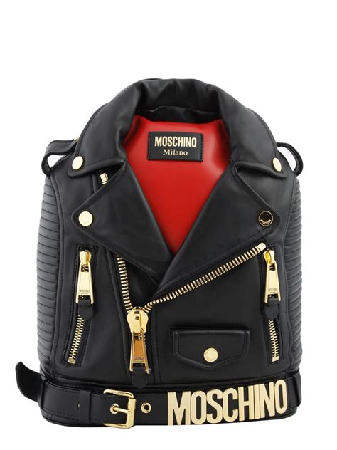 moschino biker jacket backpack replica|Moschino Biker Backpack .